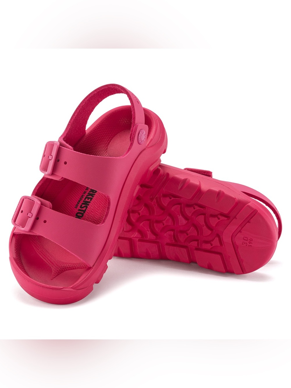 Kids Birkenstock Hot Pink Sandals Mogami Birko-Flor Sandal in Tulip Backstrap